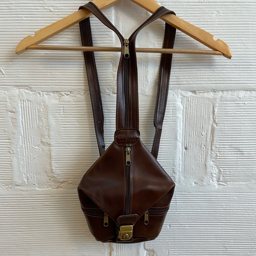 Vintage leather backpack